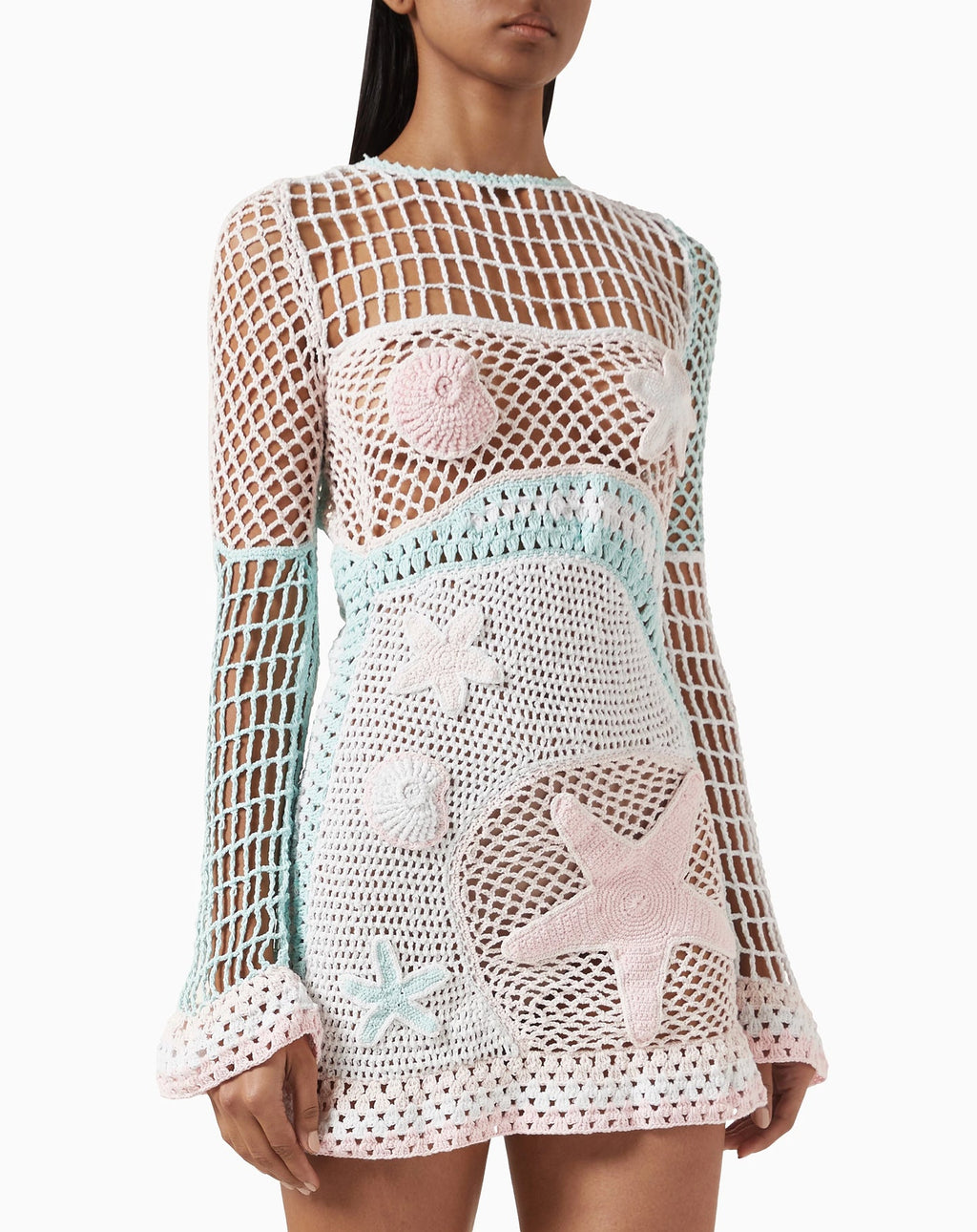 DREAM CROCHET DRESS PINK AND BLUE – Big Drop NYC