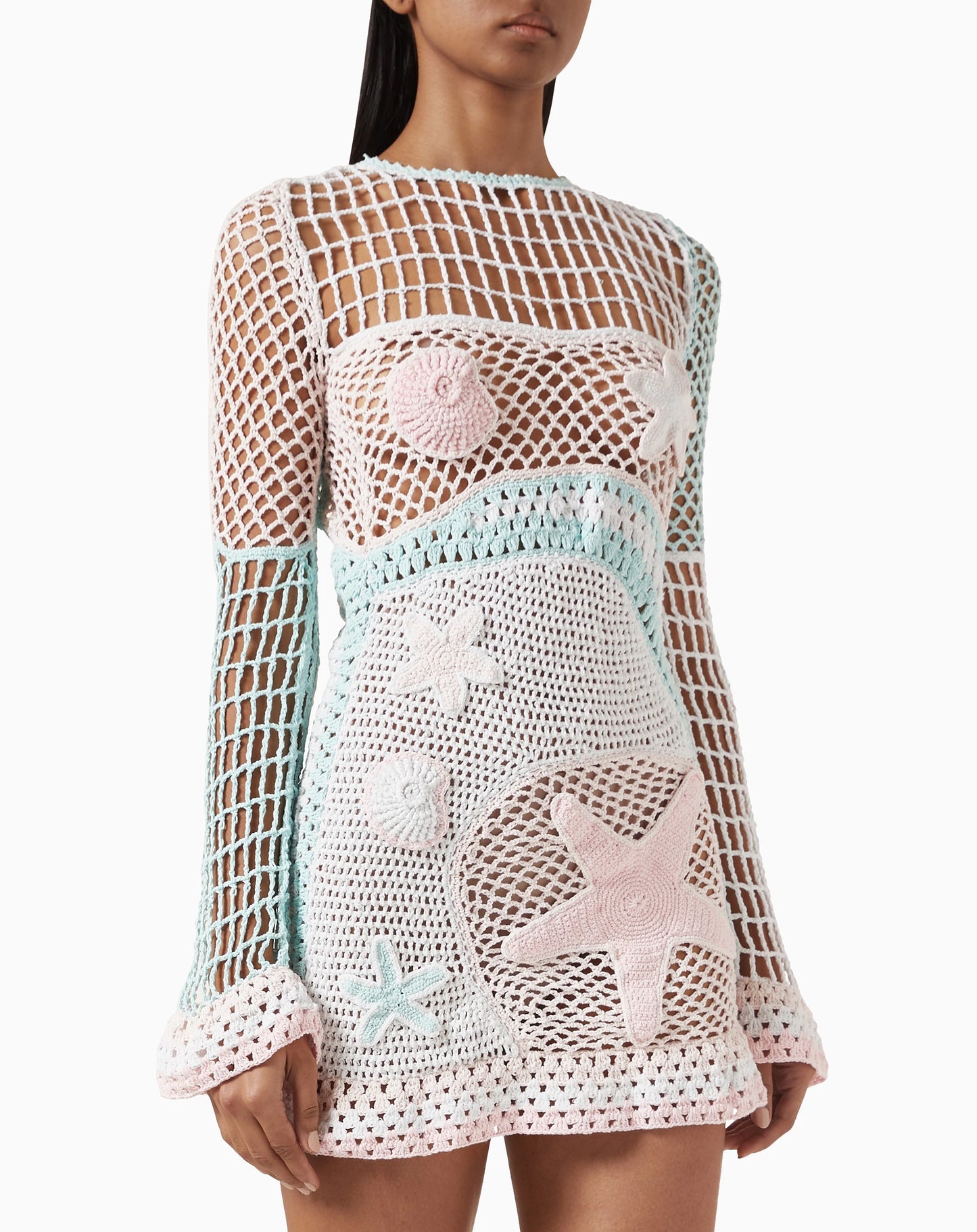 DREAM CROCHET DRESS PINK AND BLUE