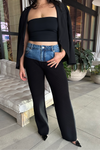 SEROYA CHANI KNIT DENIM PANT IN BLACK/RIVER