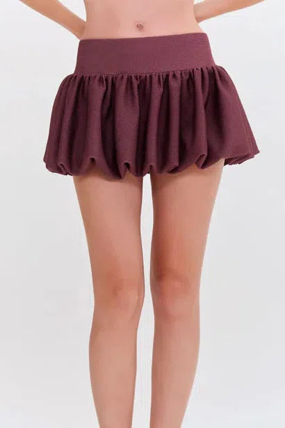 PATBO MERIAN KNIT MINI SKIRT IN BROWN