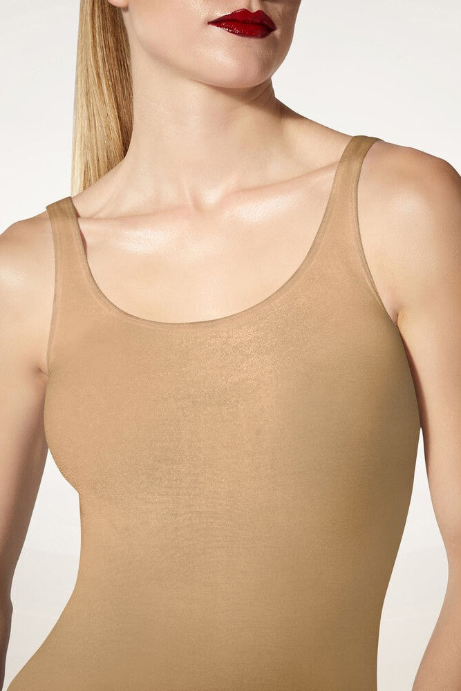 WOLFORD JAMAIKA STRING BODYSUIT IN LATTE