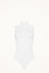 WOLFORD VISCOSE STRING BODYSUIT IN WHITE