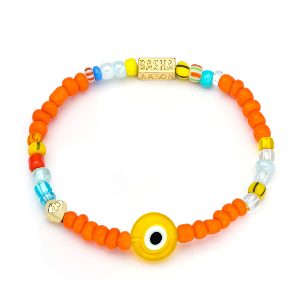 ORANGE BEADED STRETCH BRACELET