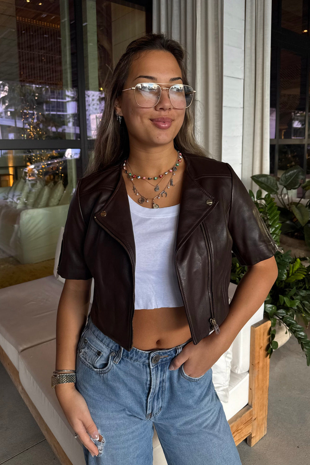 KIRSI CROPPED BIKER JACKET