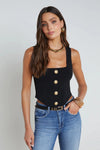 L'AGENCE SAGA SQUARE NECK CORSET IN BLACK/ GOLD