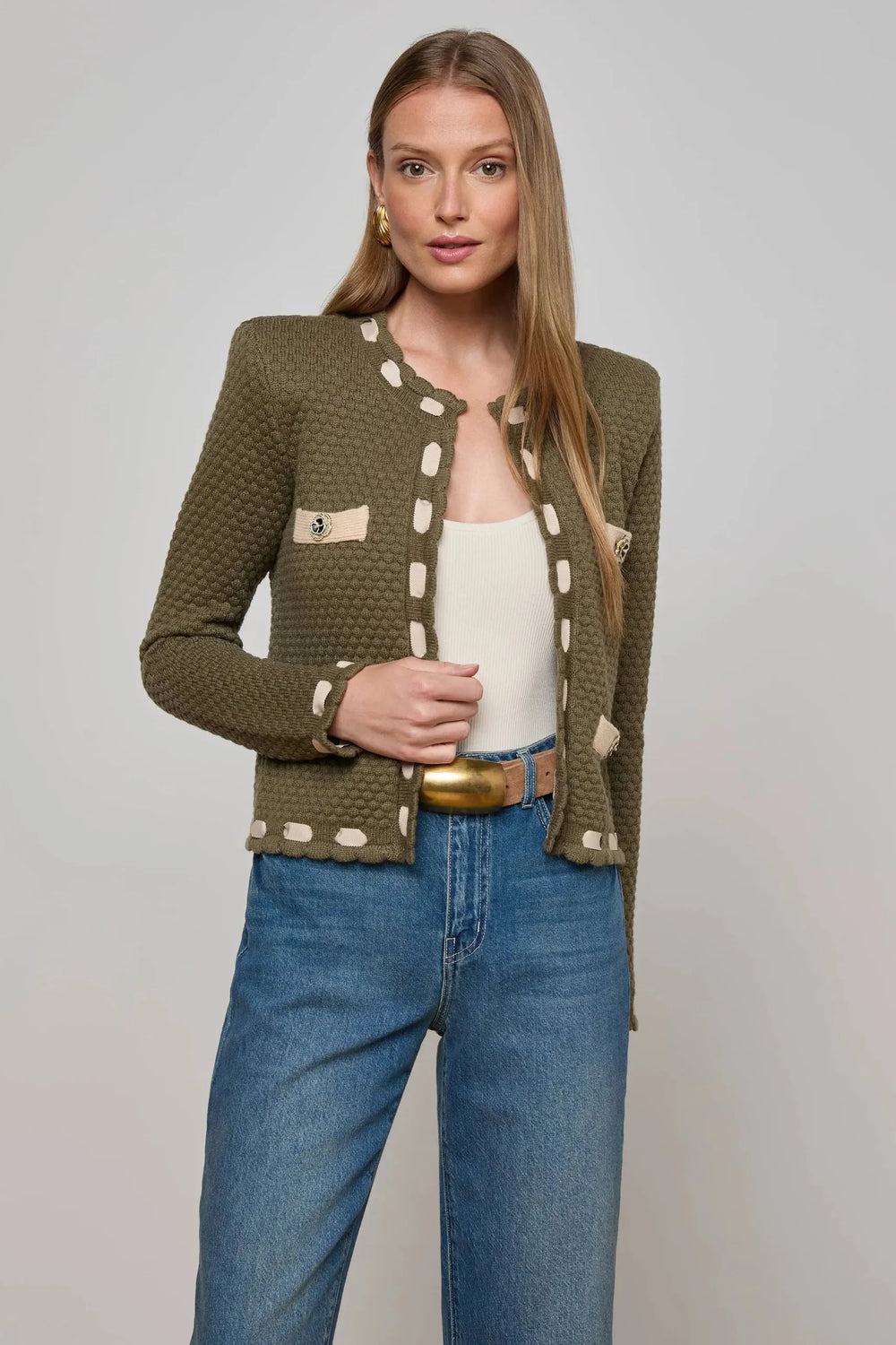 ASTOR CONTRAST TRIM CARDIGAN