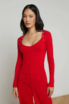 L'AGENCE NARA TANK AND SHRUG SET IN SCARLET RED