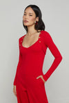 L'AGENCE NARA TANK AND SHRUG SET IN SCARLET RED