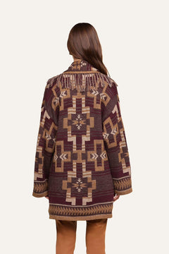 JAIR JACQUARD FRINGE CARDIGAN