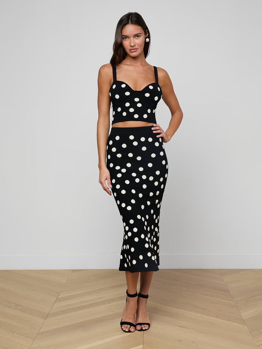 MAE POLKA DOT FLARE SKIRT