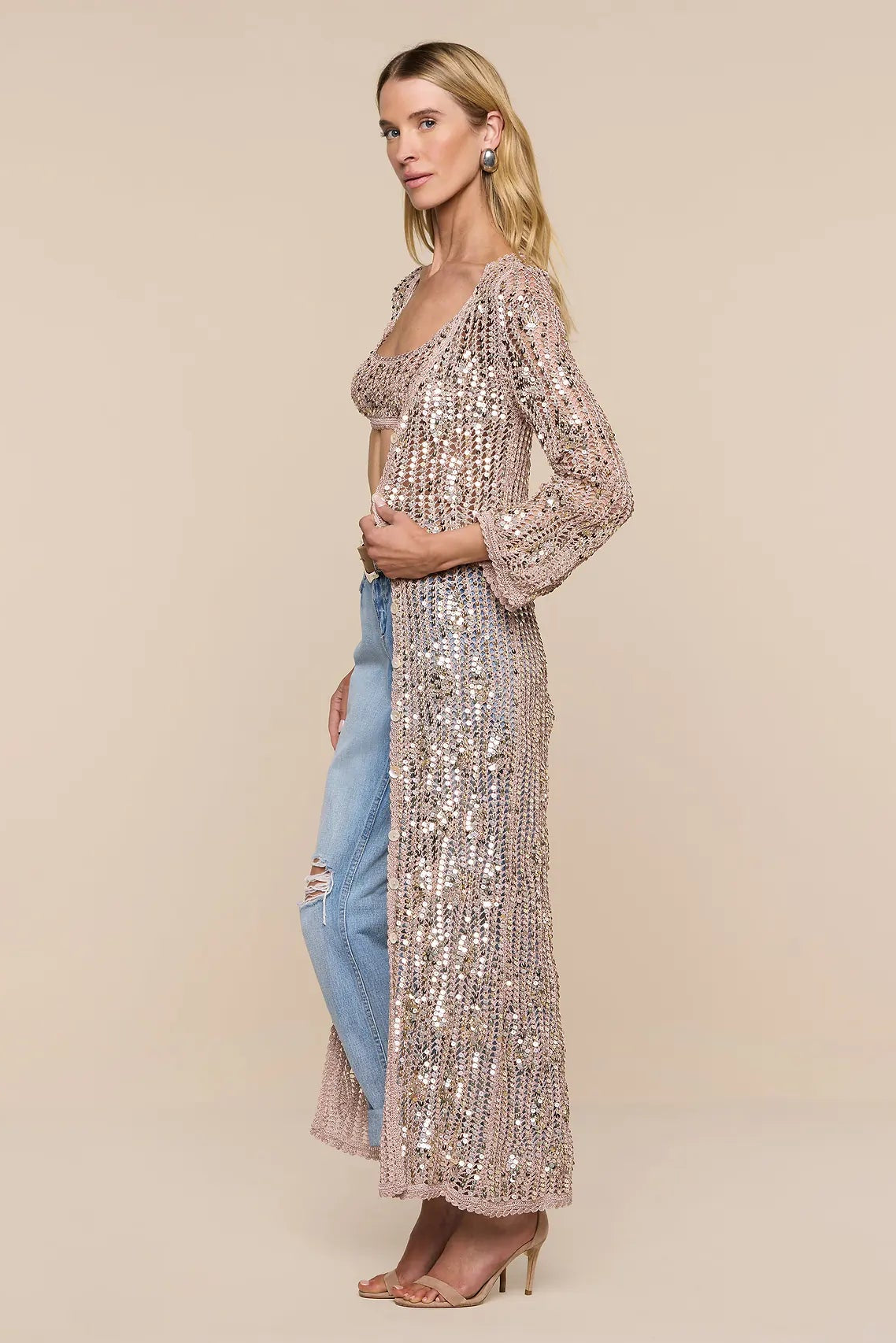 SANYA HAND CROCHET BUTTON FRONT DRESS