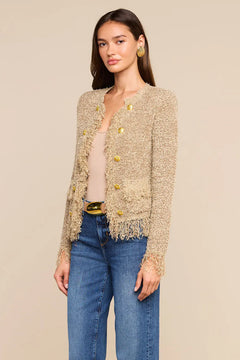 MIREILLE FRINGE TRIM CARDIGAN