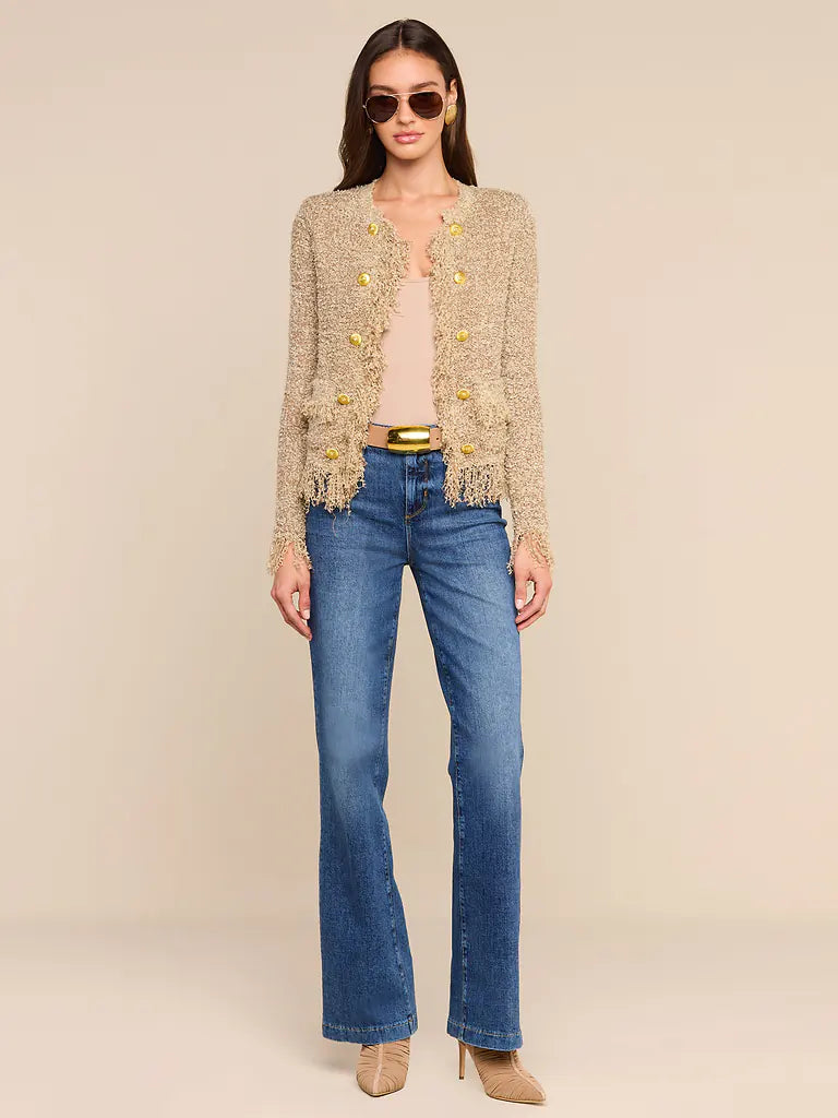 MIREILLE FRINGE TRIM CARDIGAN
