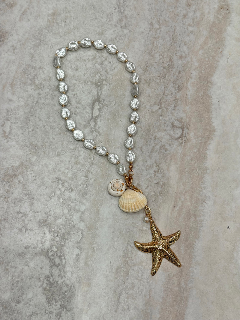PEARL STARFISH PENDANT NECKLACE