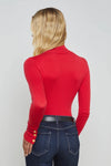 L'AGENCE FLORA TURTLENECK SWEATER IN LAVA RED/GOLD