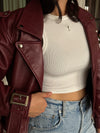 RETROFETE EINSLEY LEATHER JACKET IN PORT