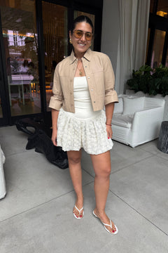 CAROLINA LEATHER RUFFLE SLEEVE JACKET