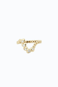 DIAMOND HEARTS WAVE RING