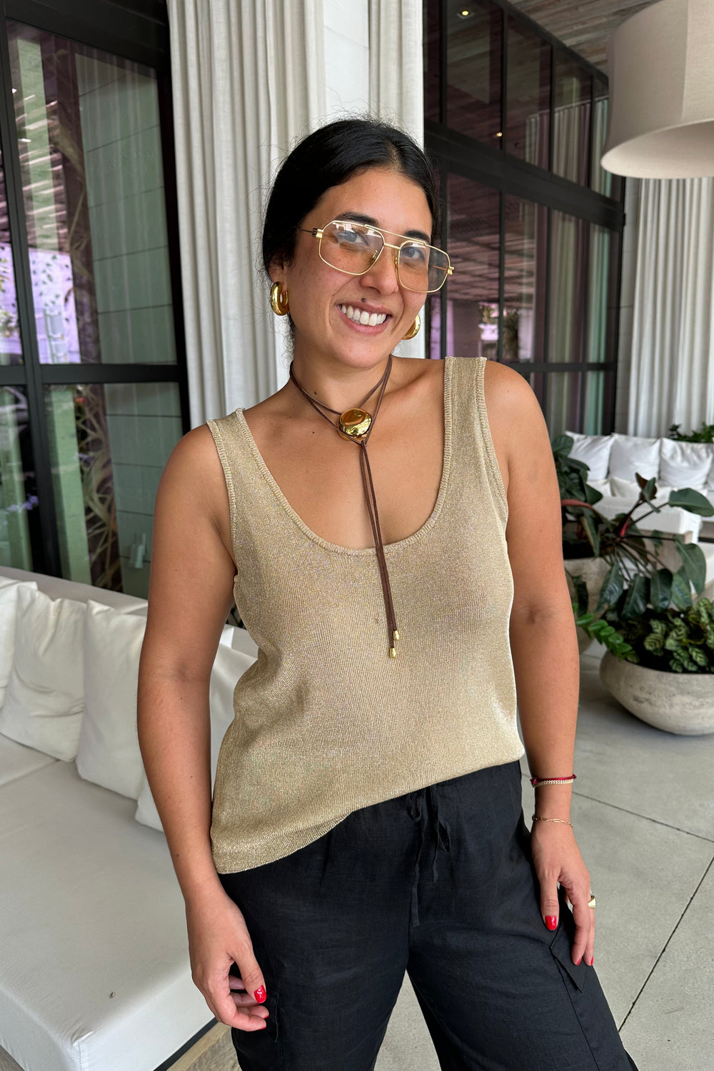 HERO METALLIC KNIT TANK