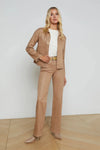 L'AGENCE JANELLE SLIM RAW JACKET IN CAPPUCCINO COATED