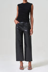 AGOLDE REN HIGH RISE WIDE LEG RECYCLED LEATHER IN DETOX