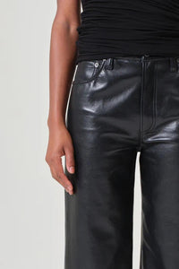 AGOLDE REN HIGH RISE WIDE LEG RECYCLED LEATHER IN DETOX