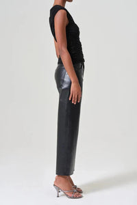 AGOLDE REN HIGH RISE WIDE LEG RECYCLED LEATHER IN DETOX