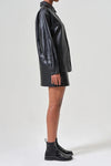 AGOLDE AGDA MINI RECYCLED LEATHER SKIRT IN DETOX