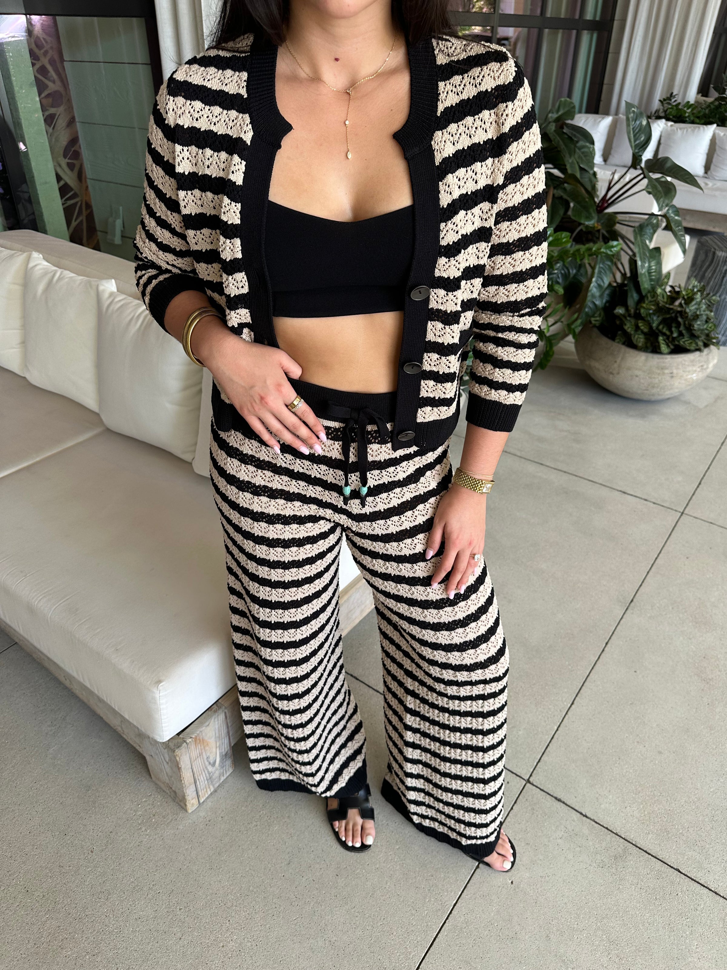 GAELLE POINTELLE KNIT PANT