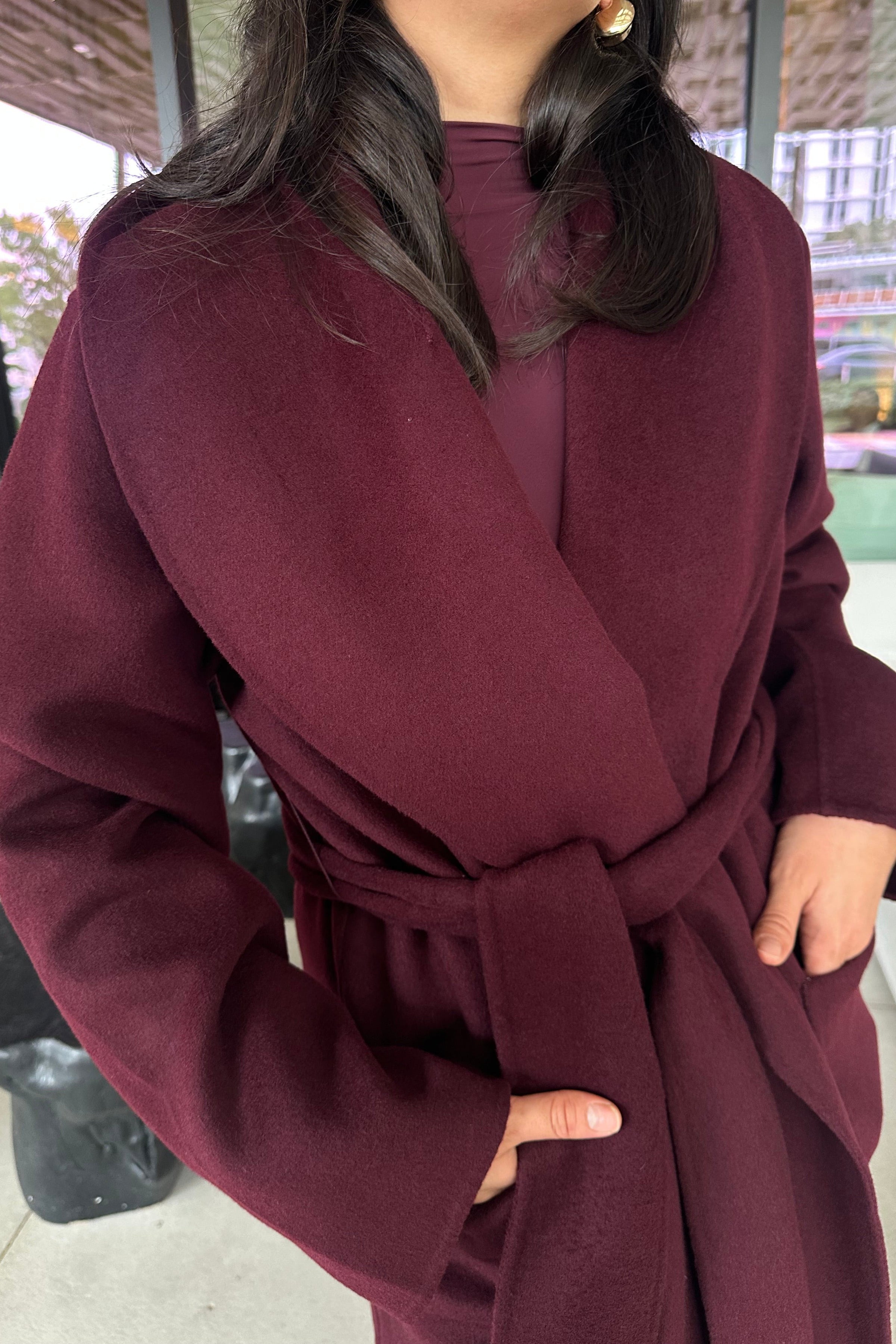 SEROYA MAVIS WOOL COAT IN MERLOT