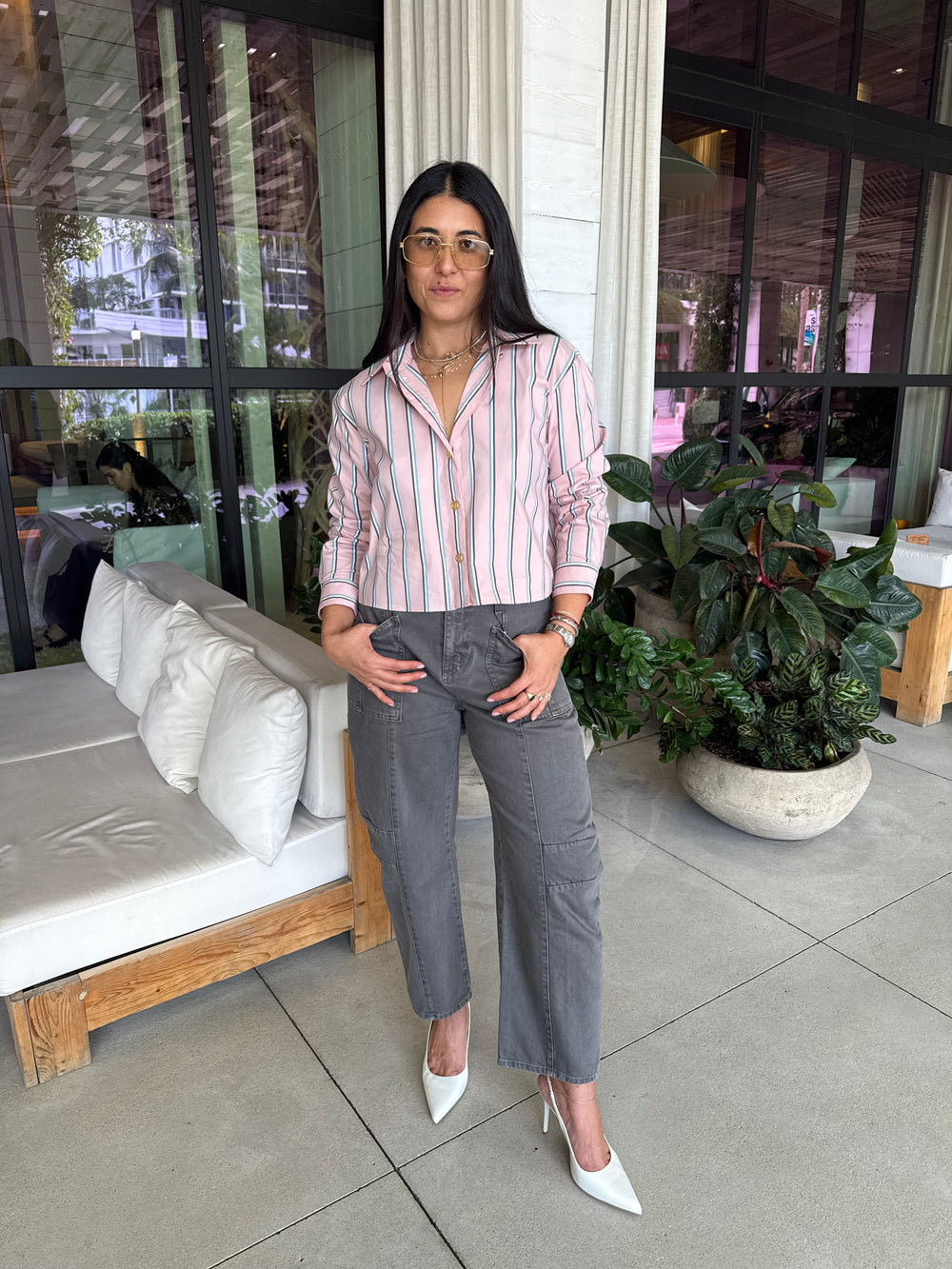 COSETTE CROP HI LOW SHIRT