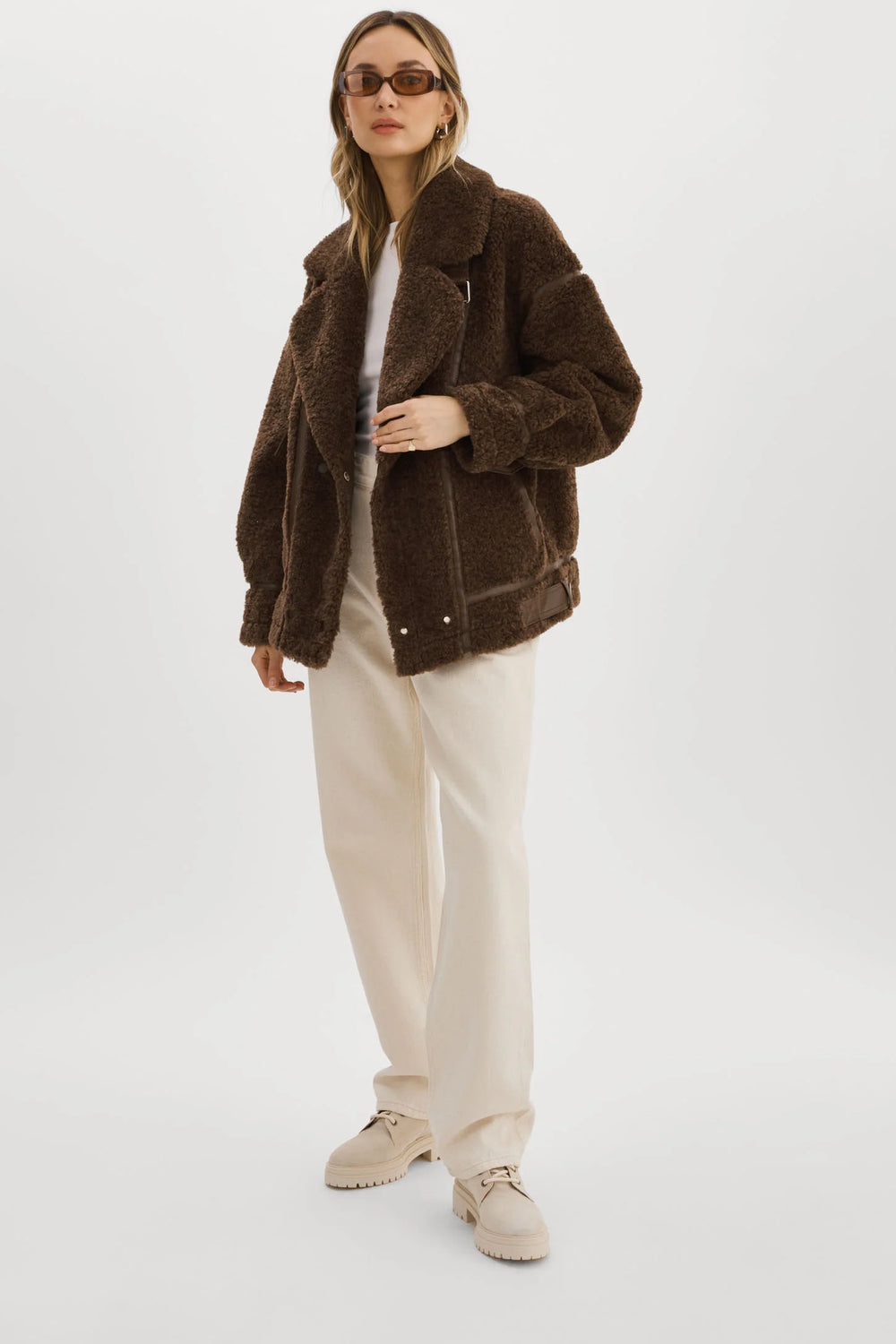 BADU OVERSIZED FAUX SHEARLING JACKET