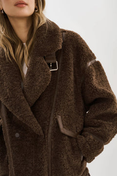 BADU OVERSIZED FAUX SHEARLING JACKET