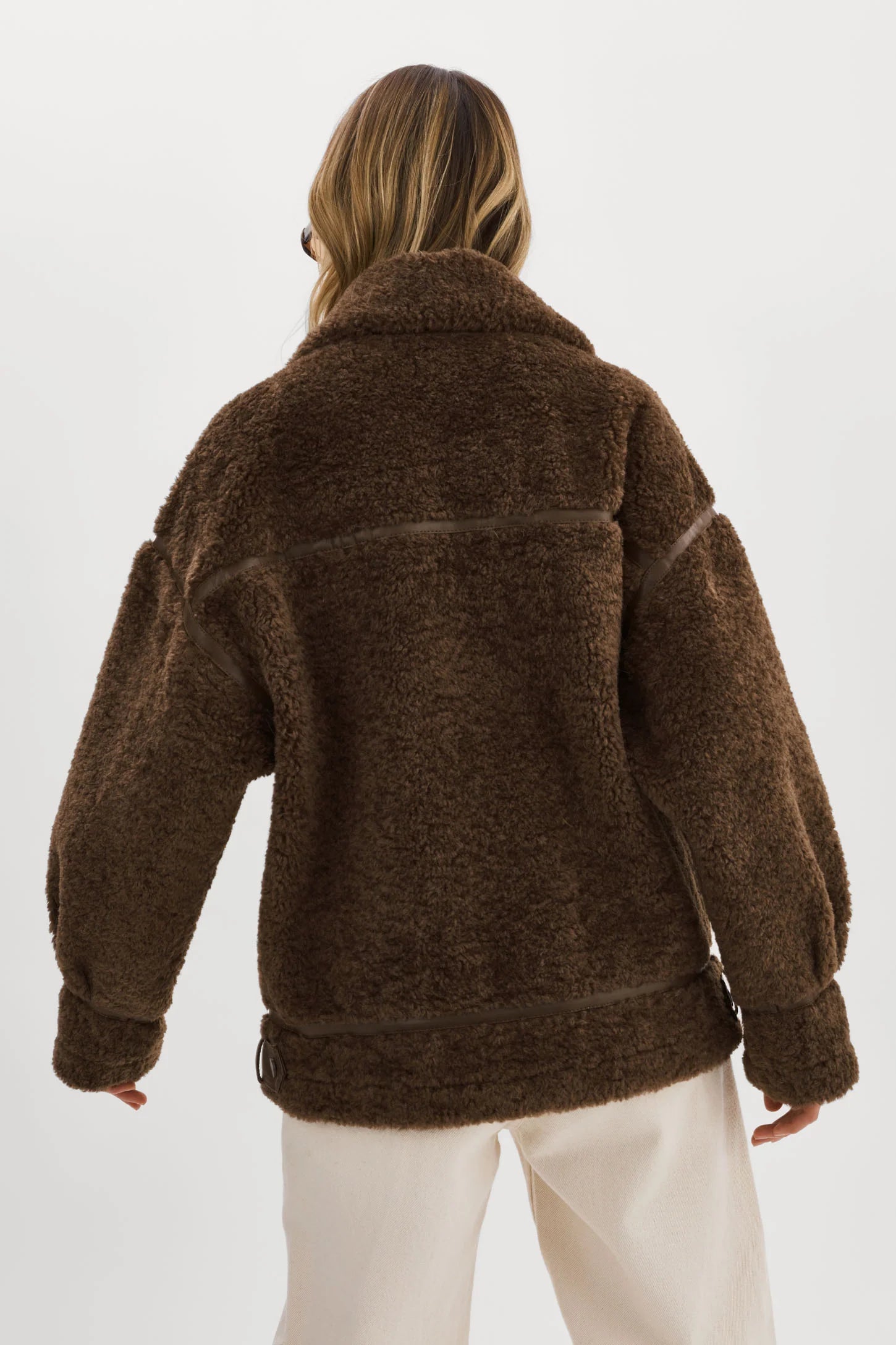 BADU OVERSIZED FAUX SHEARLING JACKET