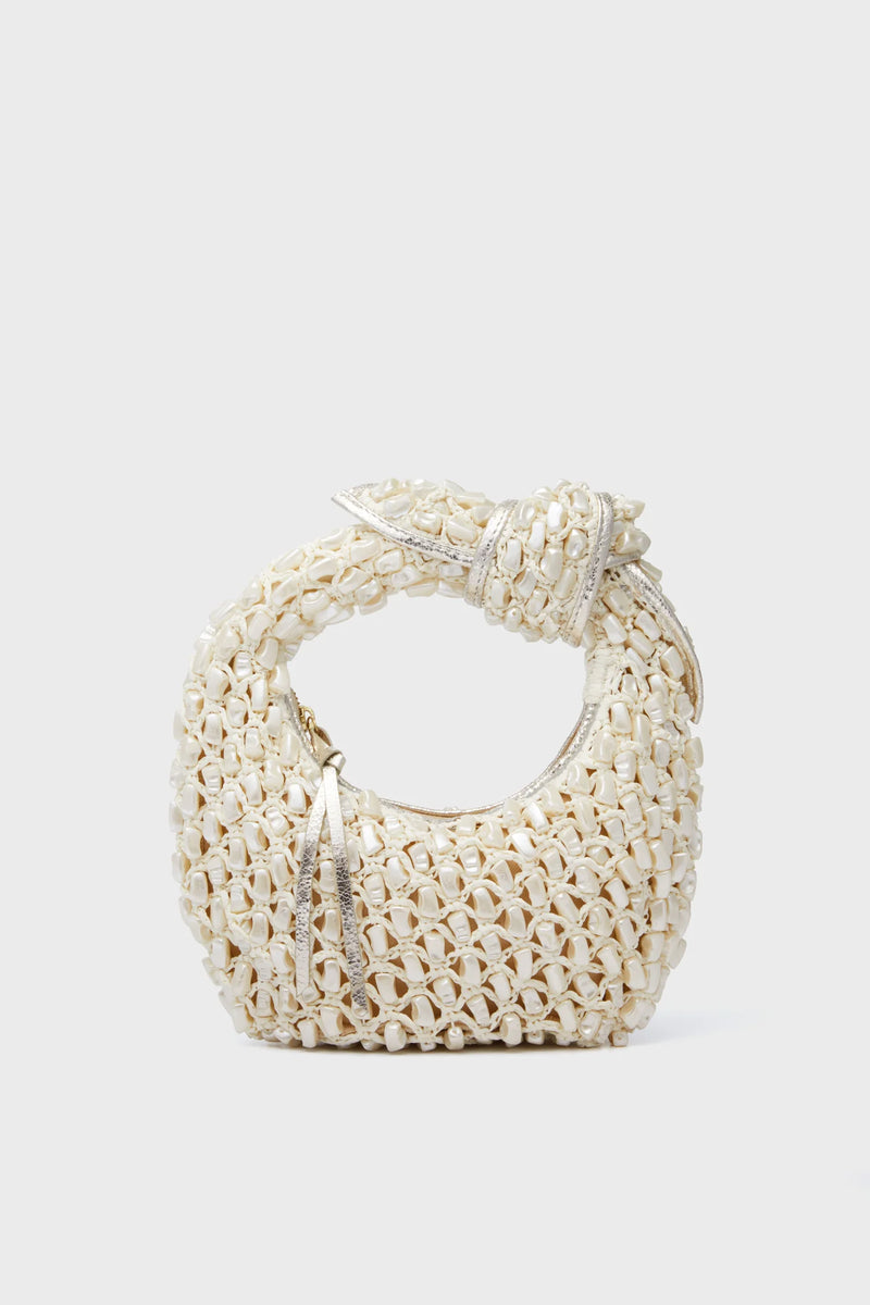 POOLSIDE BAGS JOSIE KNOT BAG IN PEARL