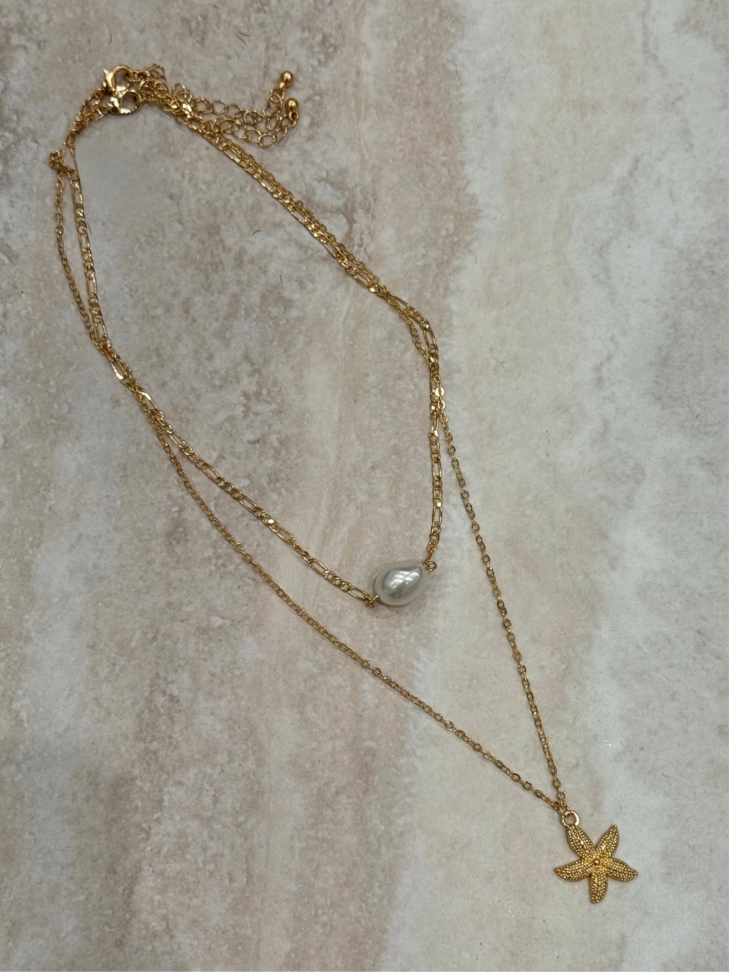 PEARL STARFISH DUO NECKLACE