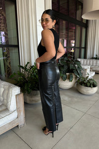 AGOLDE REN HIGH RISE WIDE LEG RECYCLED LEATHER IN DETOX