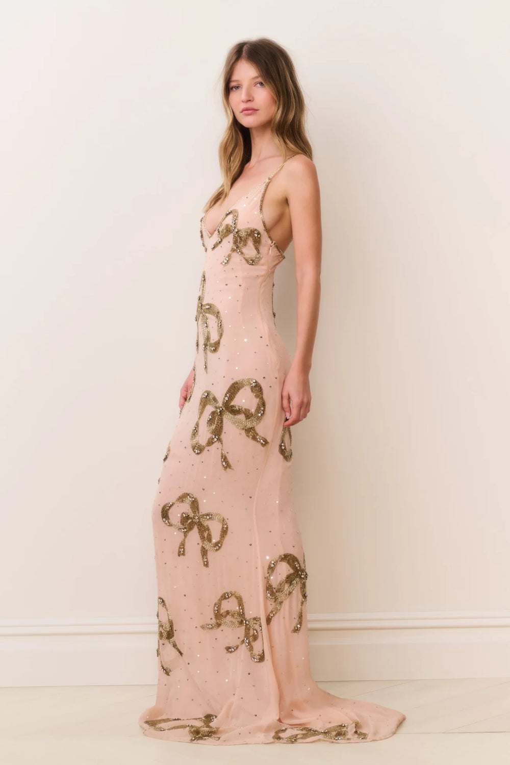 BERISA BEADED BOW DRESS