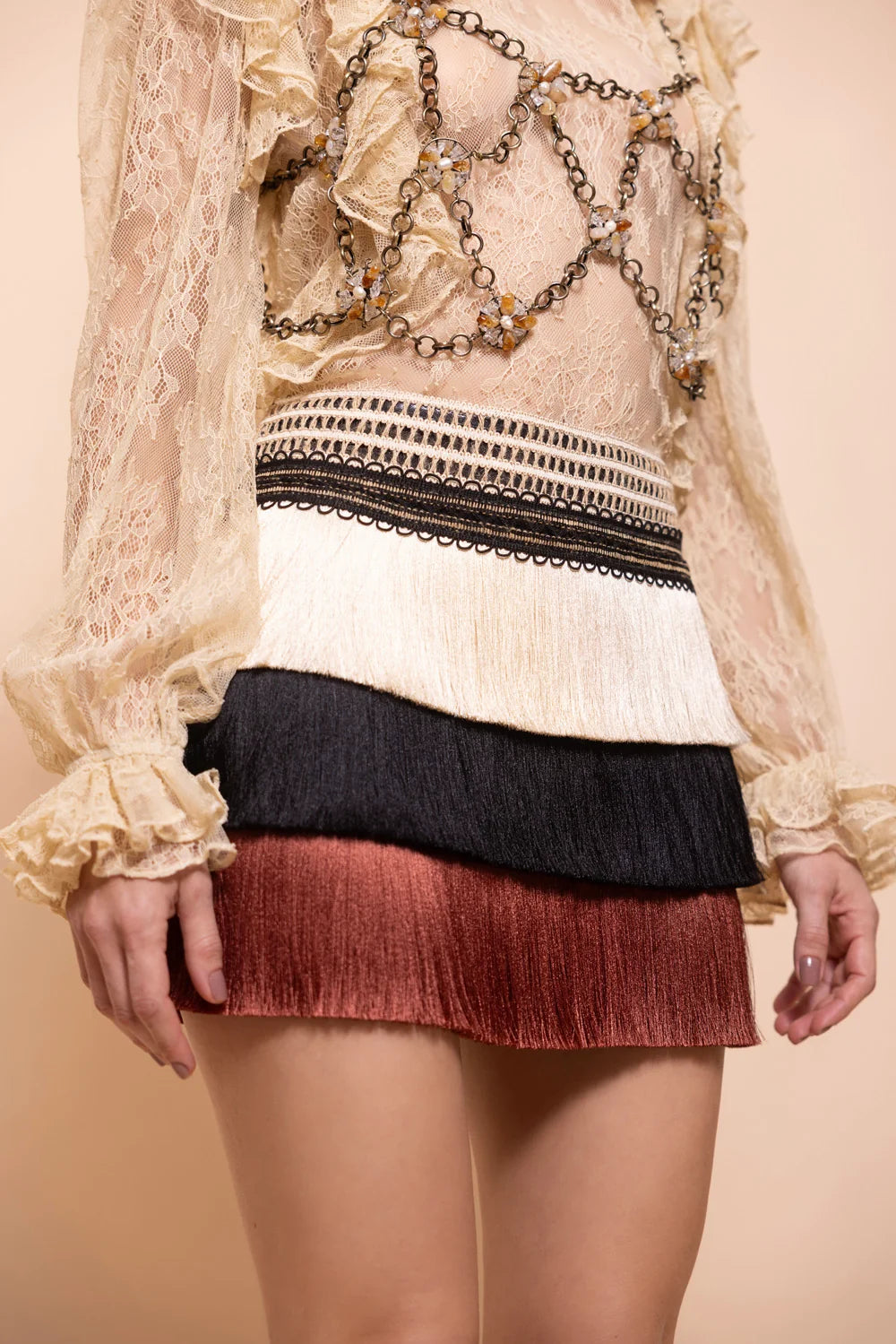 RITA FRINGE MINI SKIRT