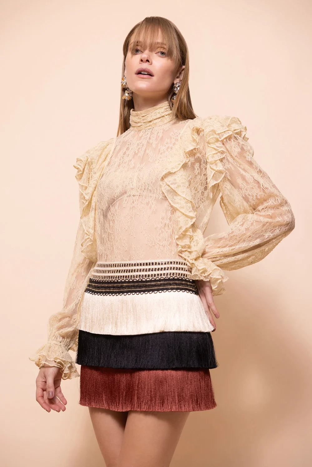 RITA FRINGE MINI SKIRT