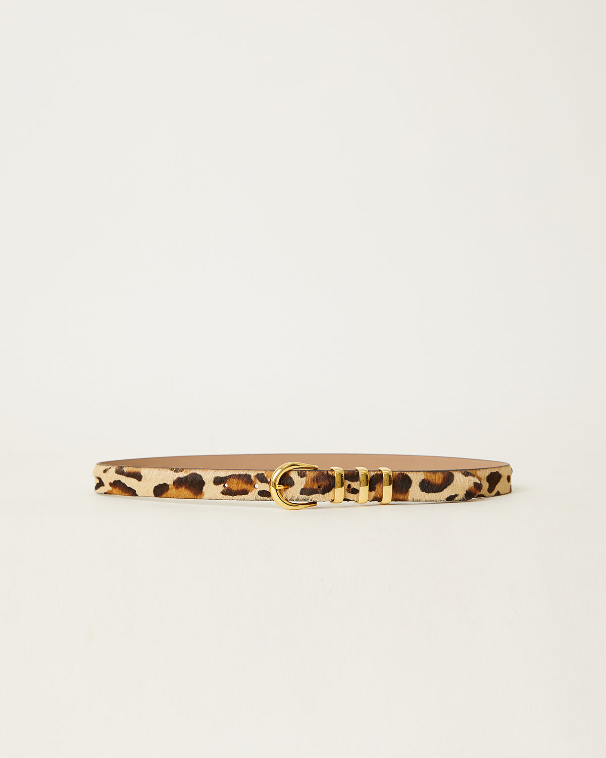 B-LOW THE BELT KAD CALF HAIR LEATHER BELT IN LEOPARD GOLD