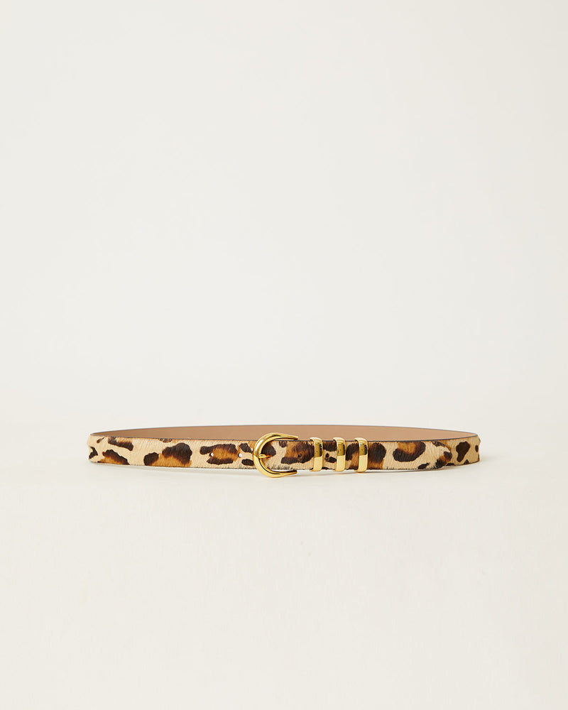 B-LOW THE BELT KAD CALF HAIR LEATHER BELT IN LEOPARD GOLD