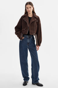 BRINA SHERPA BIKER JACKET