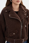 BRINA SHERPA BIKER JACKET
