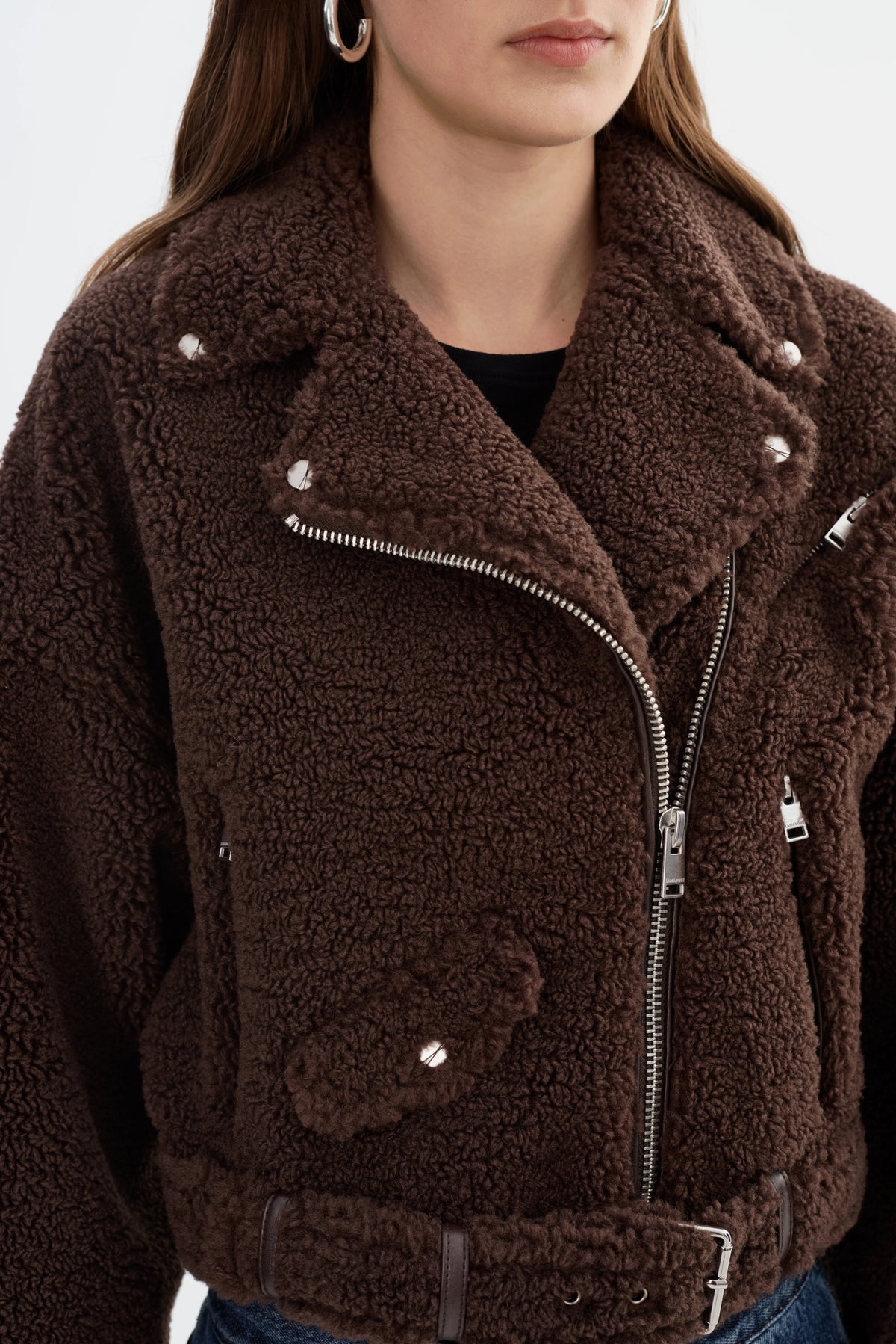 BRINA SHERPA BIKER JACKET