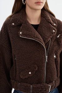 BRINA SHERPA BIKER JACKET