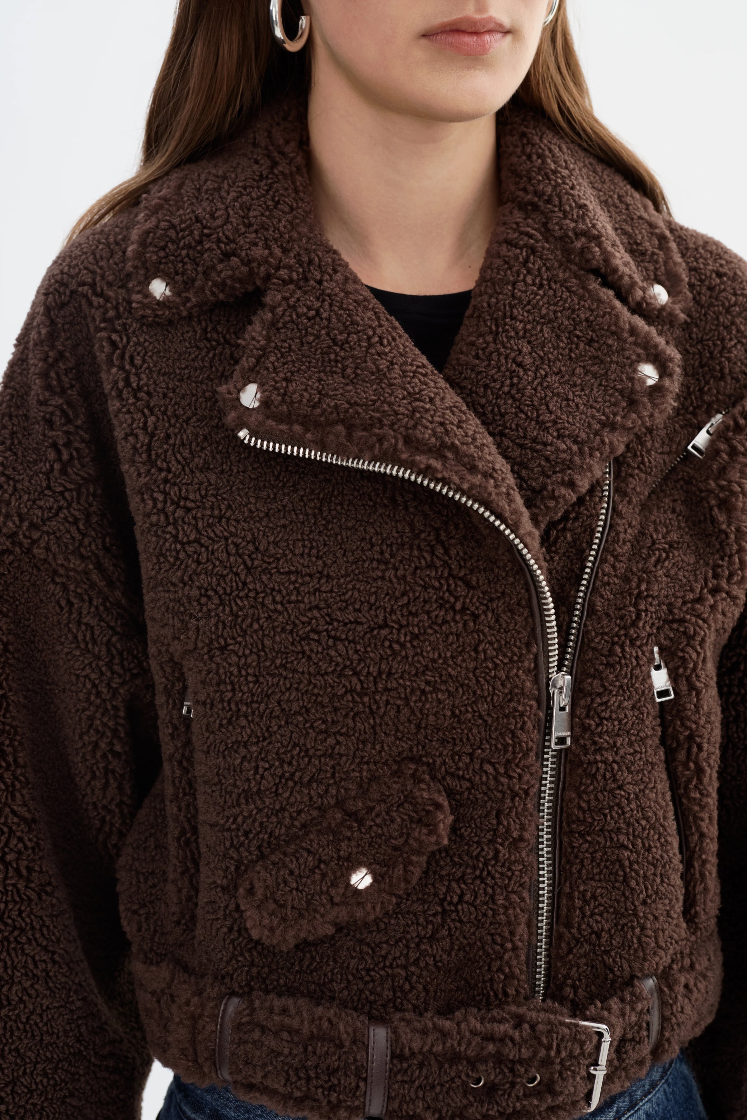 BRINA SHERPA BIKER JACKET