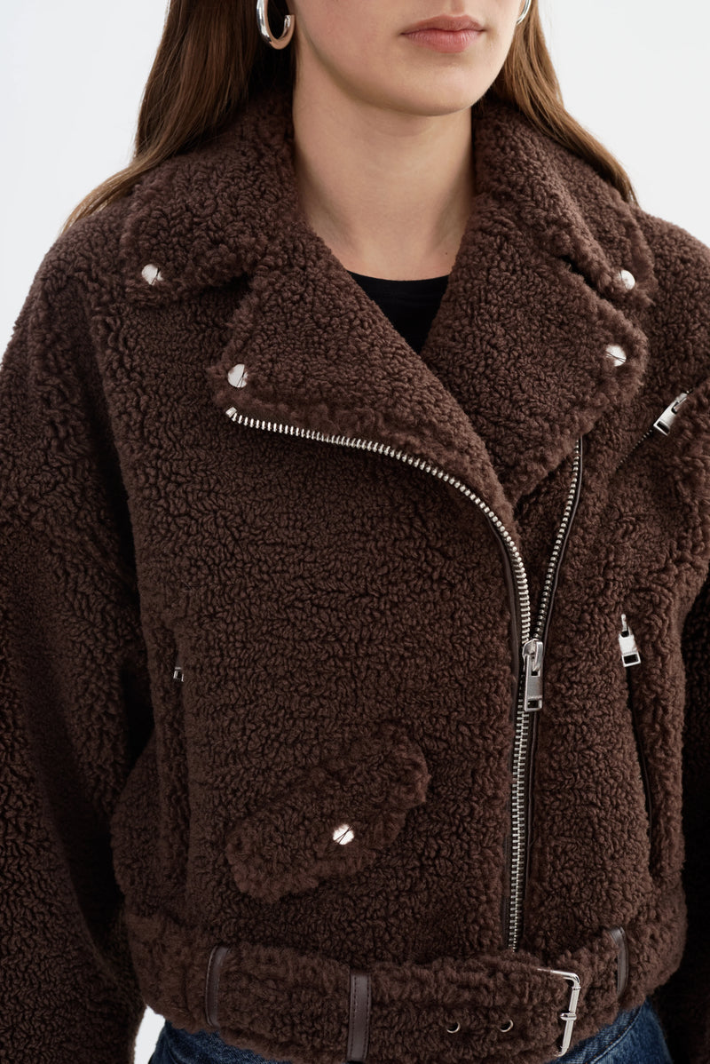 BRINA SHERPA BIKER JACKET