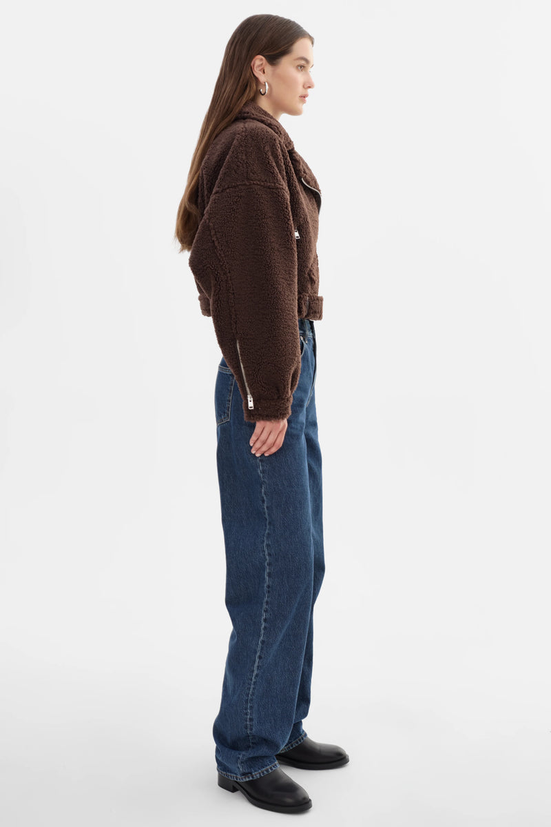 BRINA SHERPA BIKER JACKET