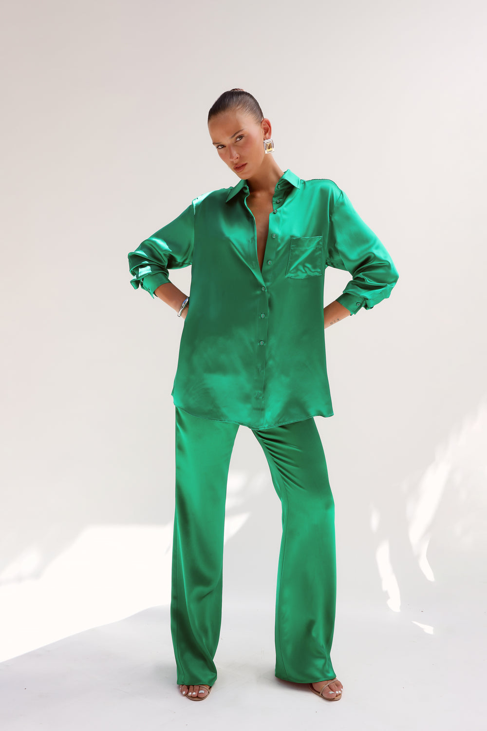 ALI SILK BUTTON DOWN SHIRT